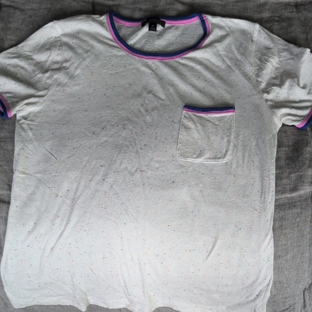 J. Crew Speckled Ringer T-shirt Pink And Blue